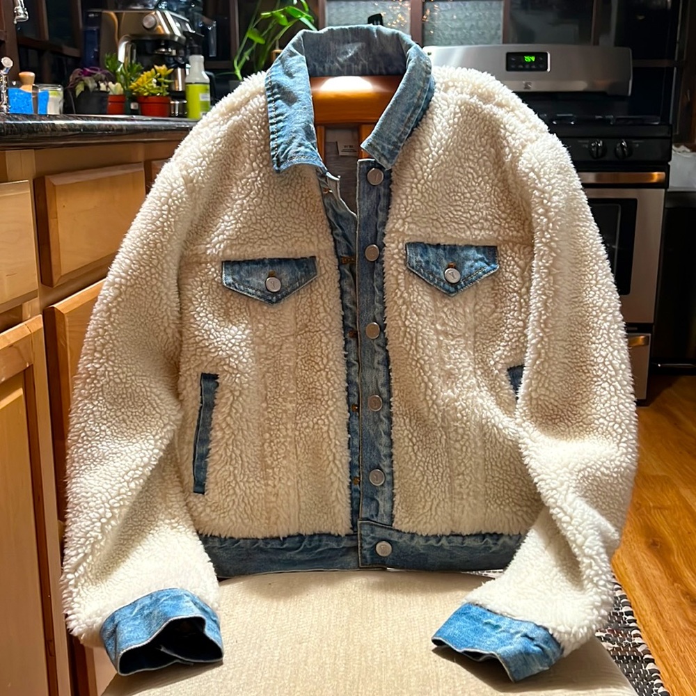 Anthropologie Pilcro and the Letterpress Sherpa Denim Jacket - XS